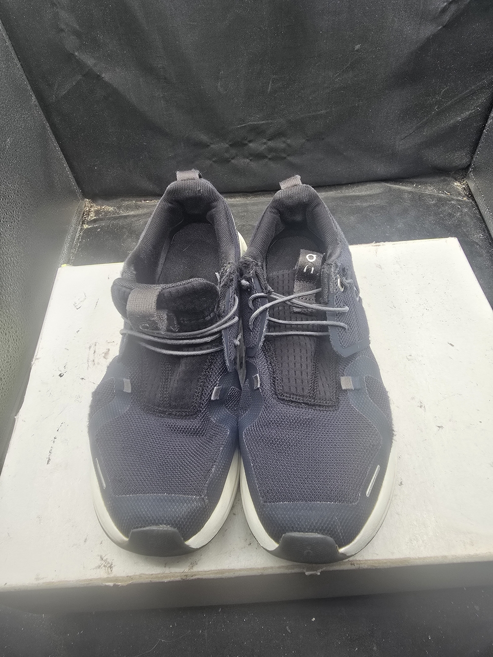 Kids Navy Mesh Slip-On Sneakers with Elastic Laces
